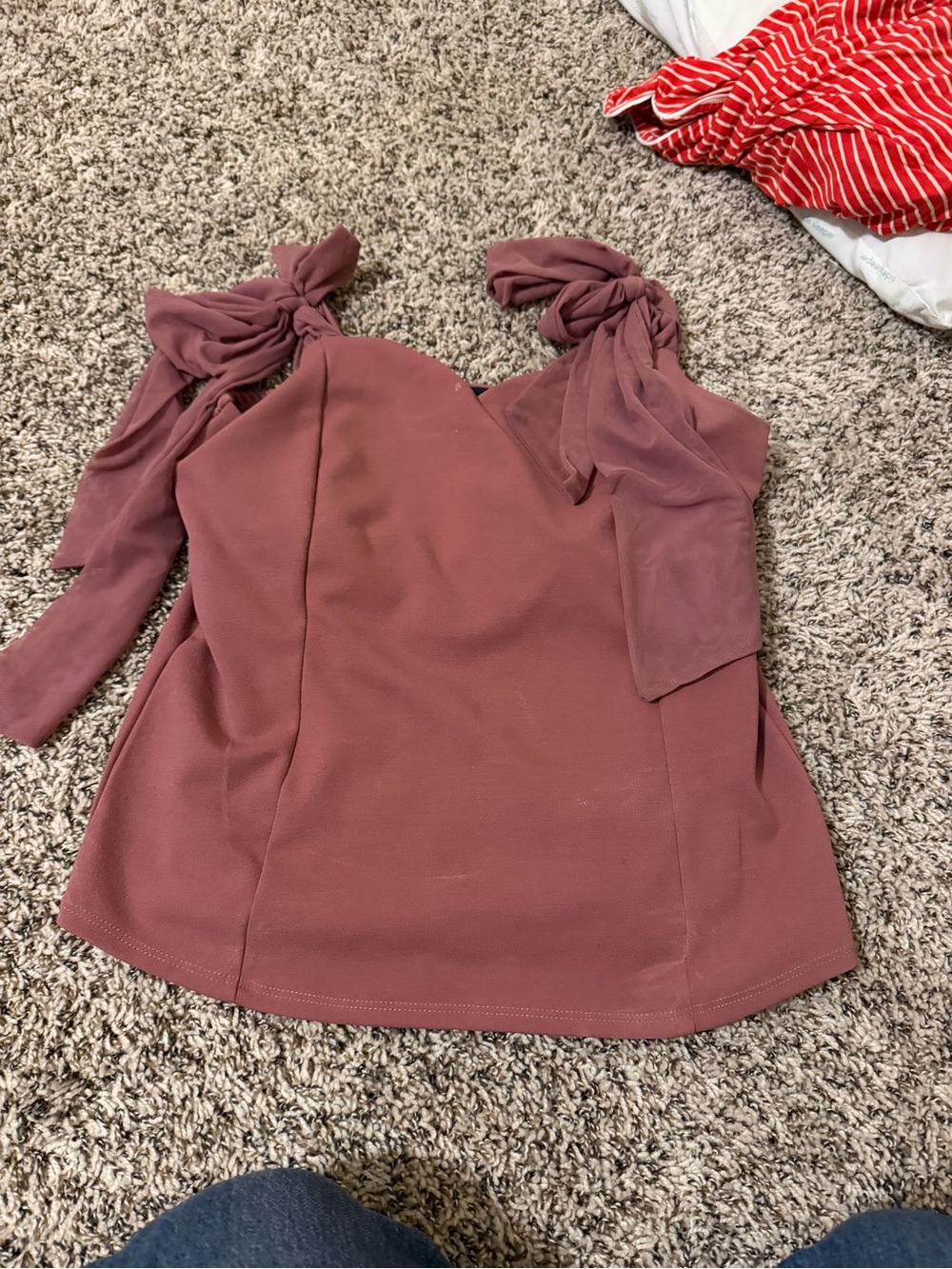 Women’s Mauve Tie-Shoulder Top